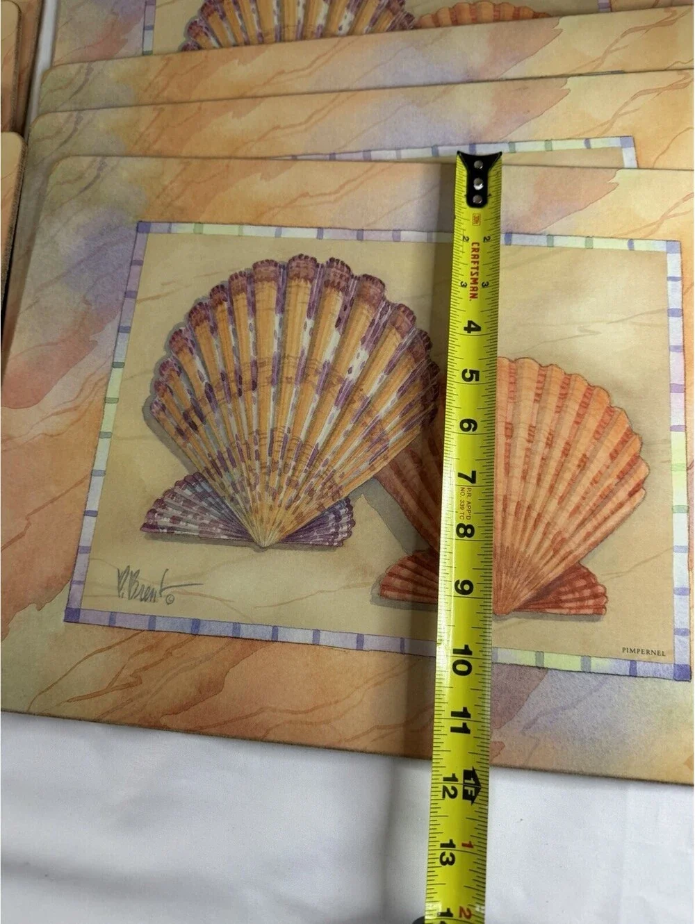 Set Of 8 Royal Table Placemats Rare Shells Design 15.75